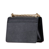 プラダ チェーン ショルダーバッグ ブラック サフィアーノレザー レディース PRADA 【中古】